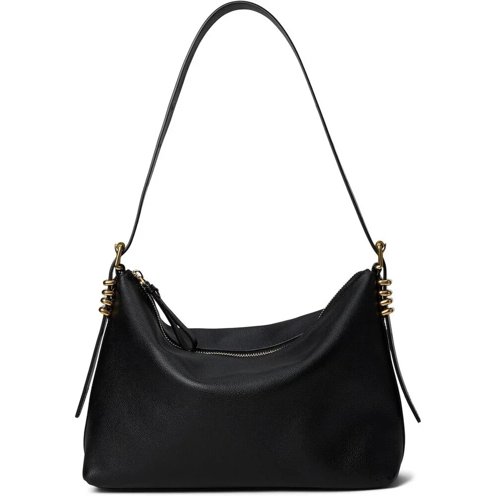 Rebecca Minkoff Buckle Up Shoulder Bag Womens OS Black Leather Adjustable RED424